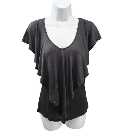 Wet Seal Y2K women's flowy witchy top black NWT Size XL fairy whimsigoth - Picture 1 of 6